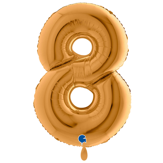 1 Balloon XXL - Number 8 - Sunset Gold