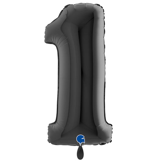 1 Balloon XXL - Number 1 - Black