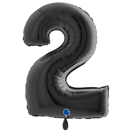1 Balloon XXL - Number 2 - Black