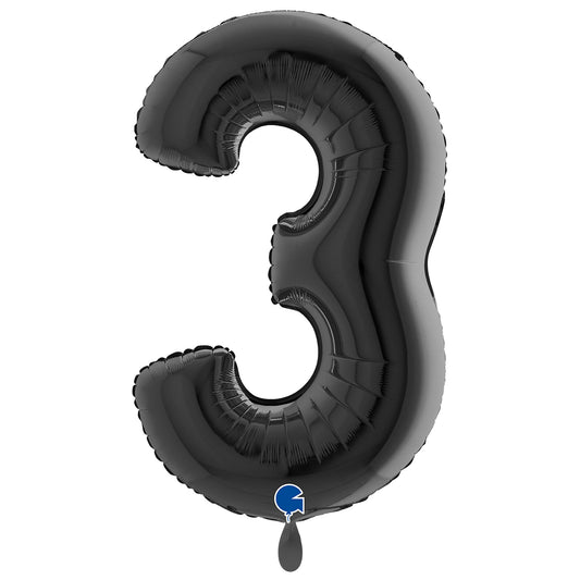 1 Balloon XXL - Number 3 - Black