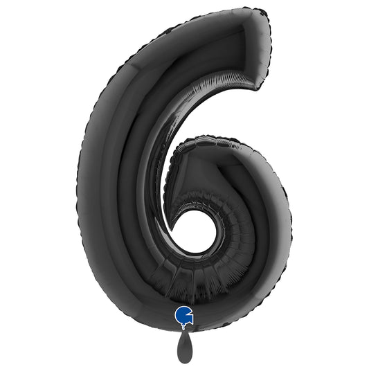 1 Balloon XXL - Number 6 - Black