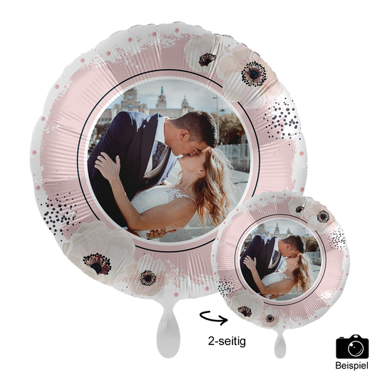 1 Ballon mit Foto - White Flowers