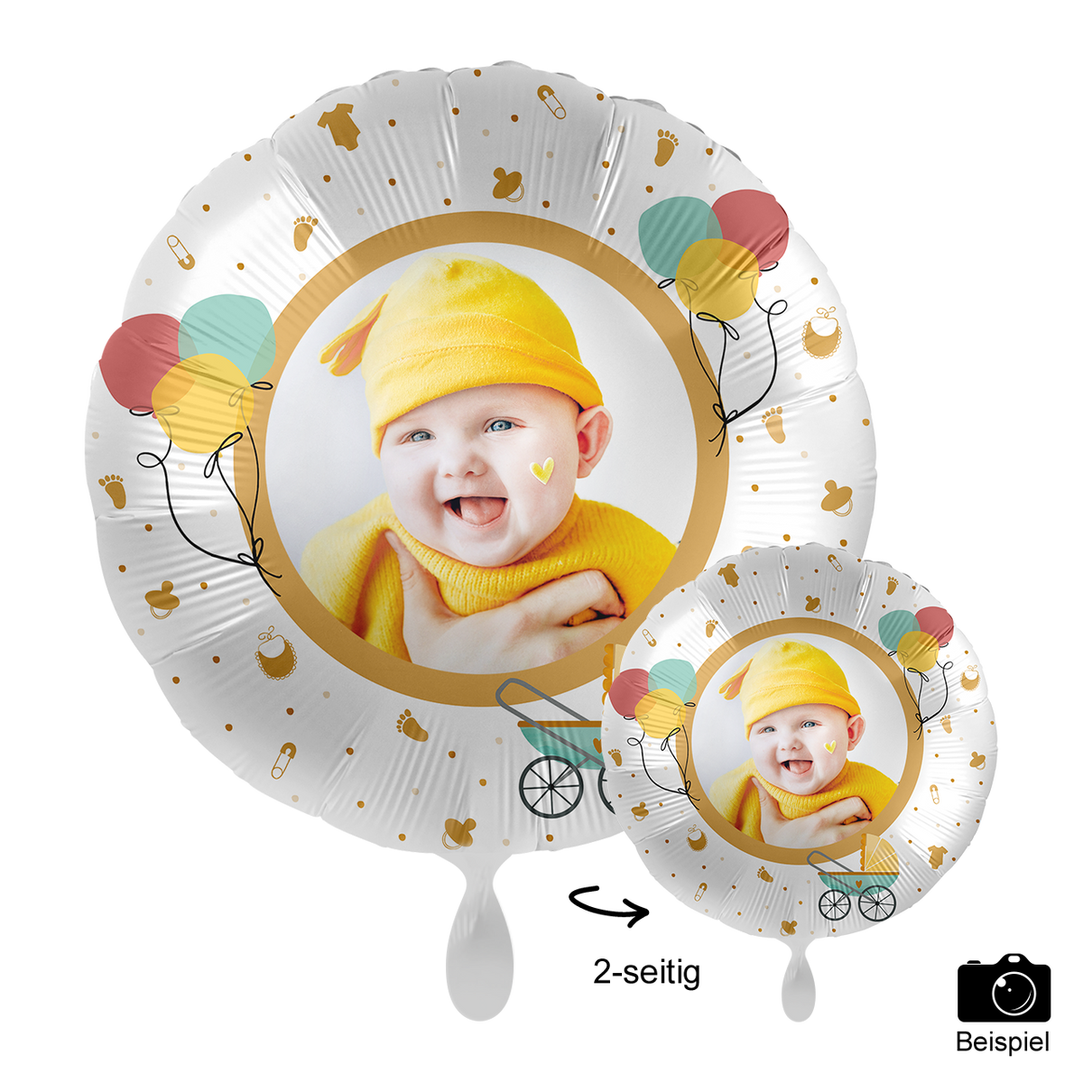 1 Ballon mit Foto - Baby Buggy