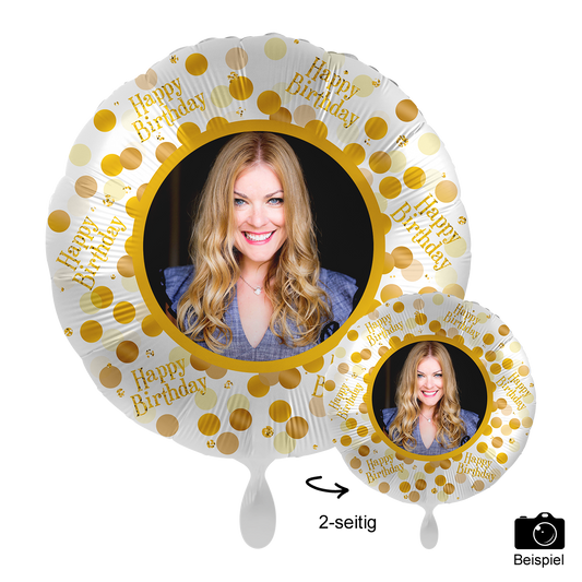 1 Ballon mit Foto - Golden Birthday Party