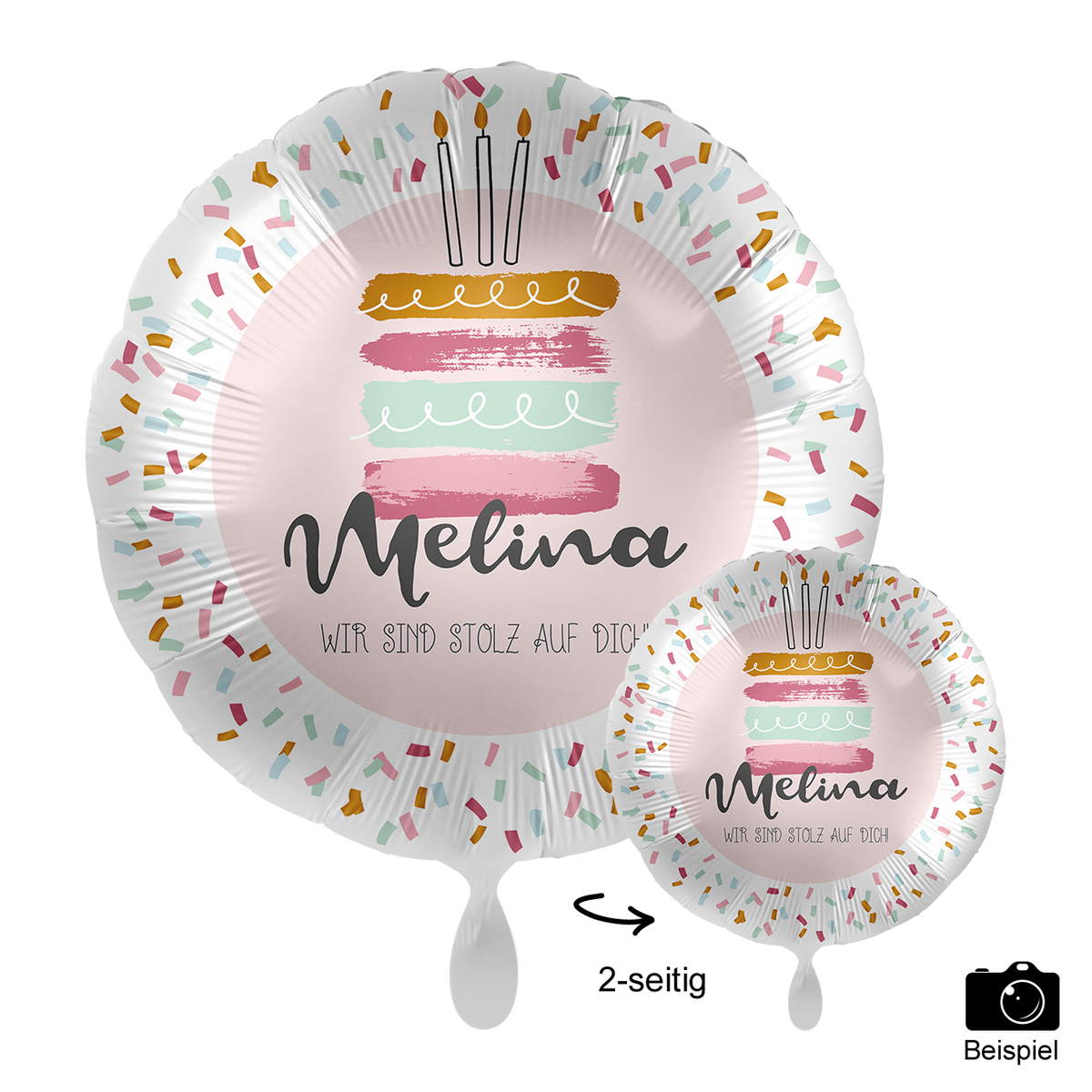 1 Ballon mit Text - Happy Day Cake