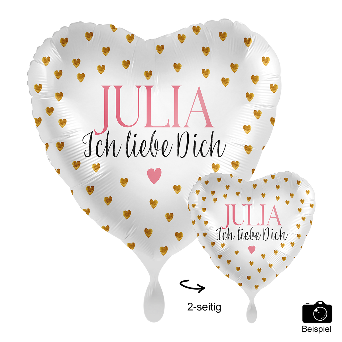 1 Ballon mit Text - Ich liebe Dich