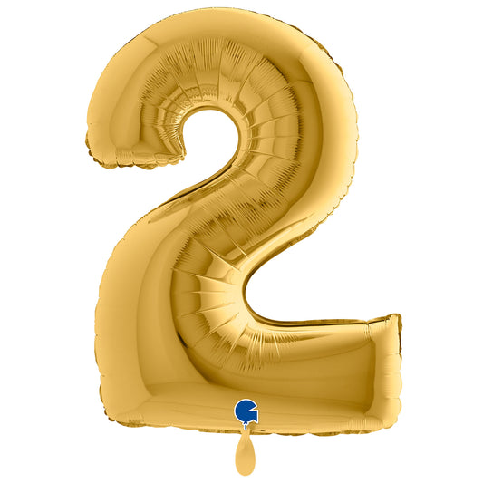 1 Balloon XXL - Number 2 - Gold