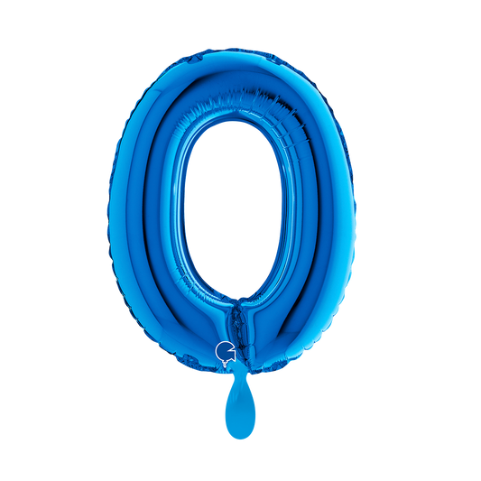 1 Balloon XS - Number 0 - Blue
