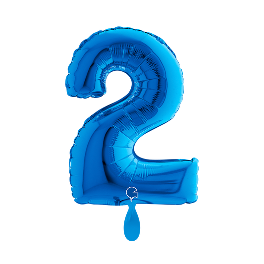 1 Balloon XS - Number 2 - Blue