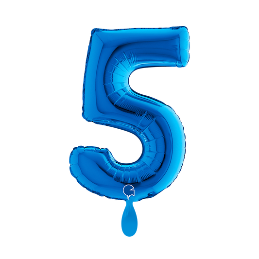 1 Balloon XS - Number 5 - Blue