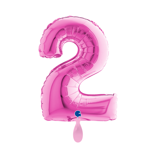1 Balloon XS - Number 2 - Fuxia