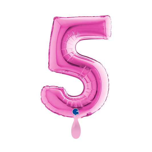 1 Balloon XS - Number 5 - Fuxia