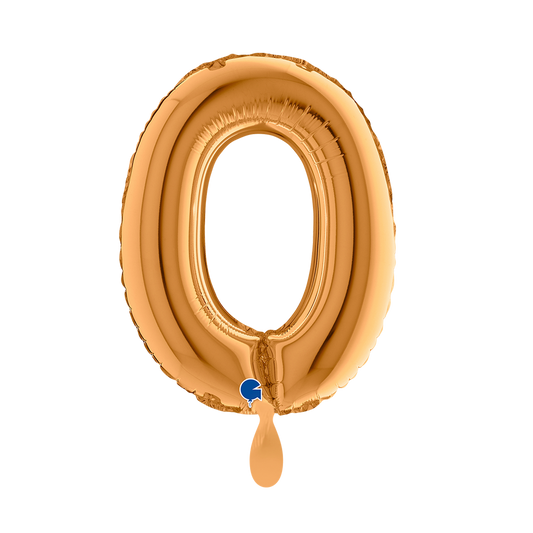 1 Balloon XS - Number 0 - Gold