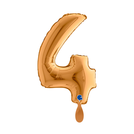 1 Balloon XS - Number 4 - Gold