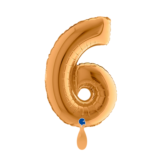 1 Balloon XS - Number 6 - Gold