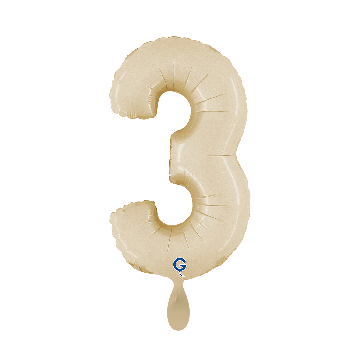 1 Balloon XS - Number 3 - Satin Cream