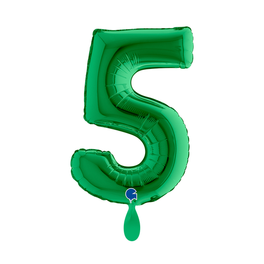 1 Balloon XS - Number 5 - Green