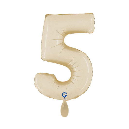 1 Balloon XS - Number 5 - Satin Cream