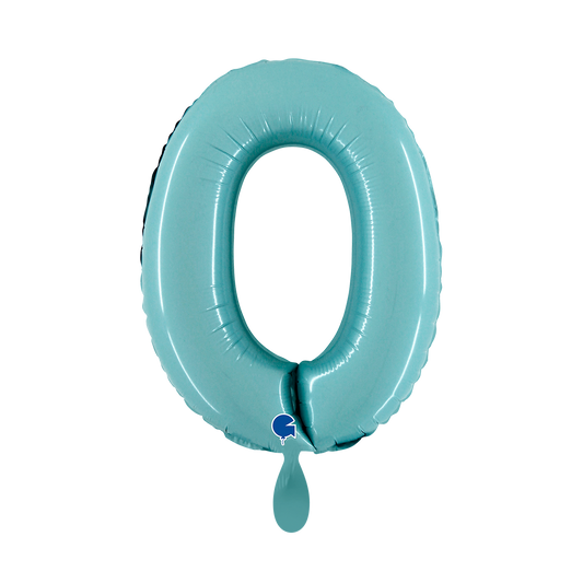 1 Balloon XS - Number 0 - Pastel Blue