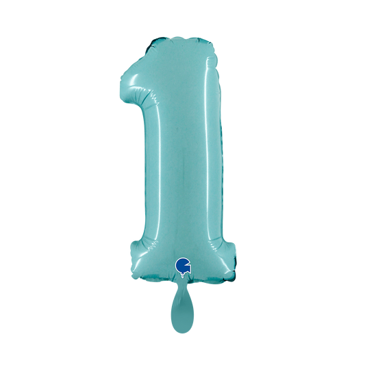 1 Balloon XS - Number 1 - Pastel Blue