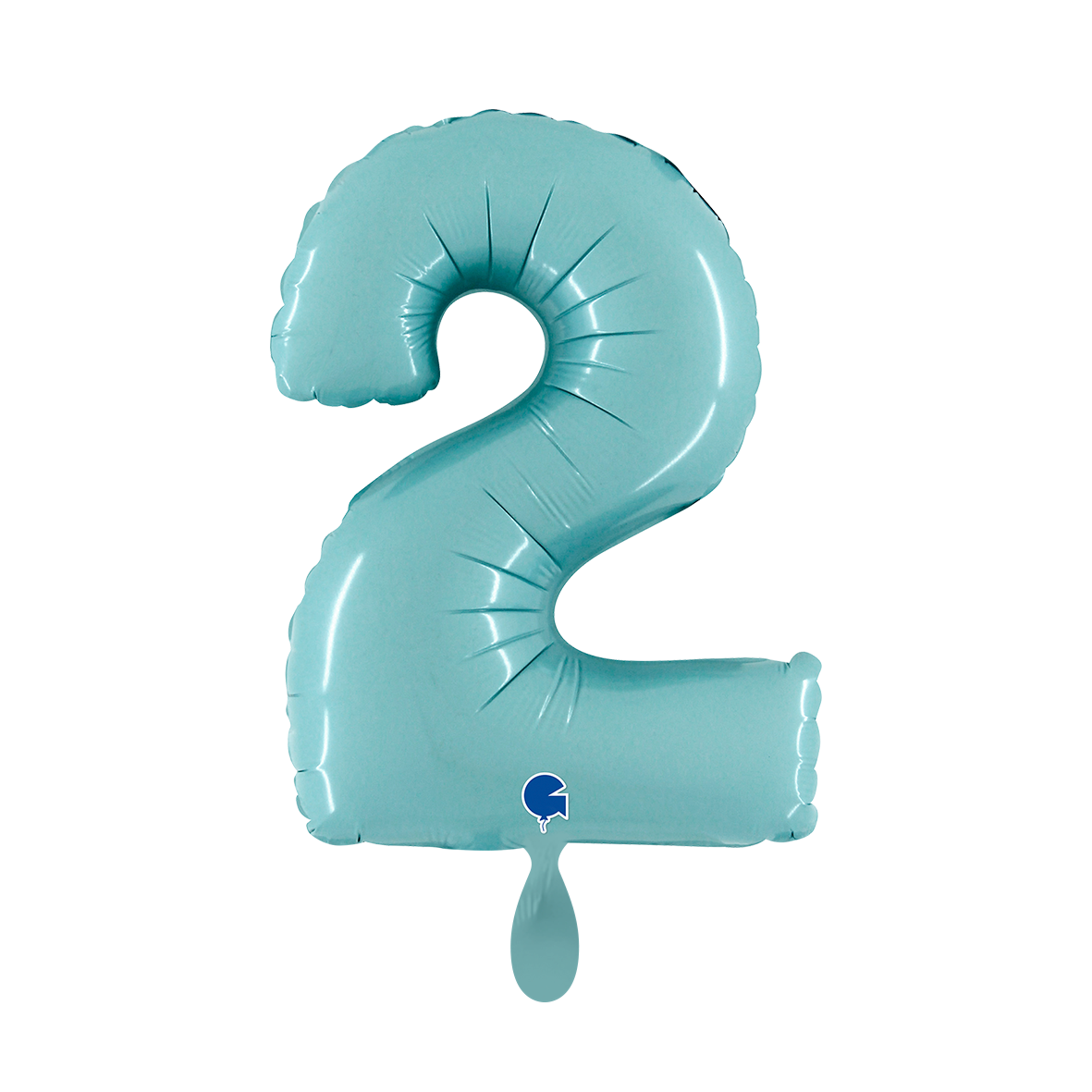 1 Balloon XS - Number 2 - Pastel Blue