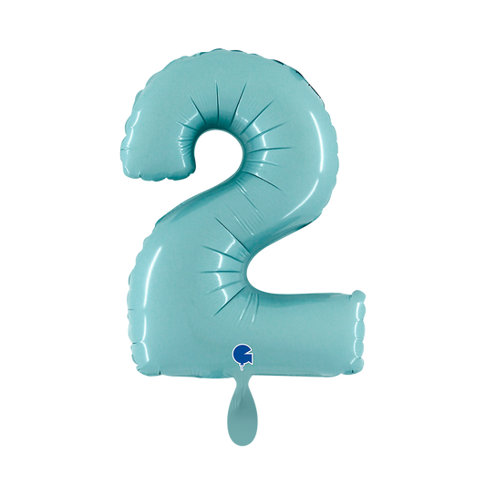 1 Balloon XS - Number 2 - Pastel Blue