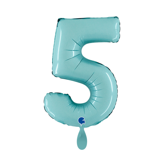 1 Balloon XS - Number 5 - Pastel Blue