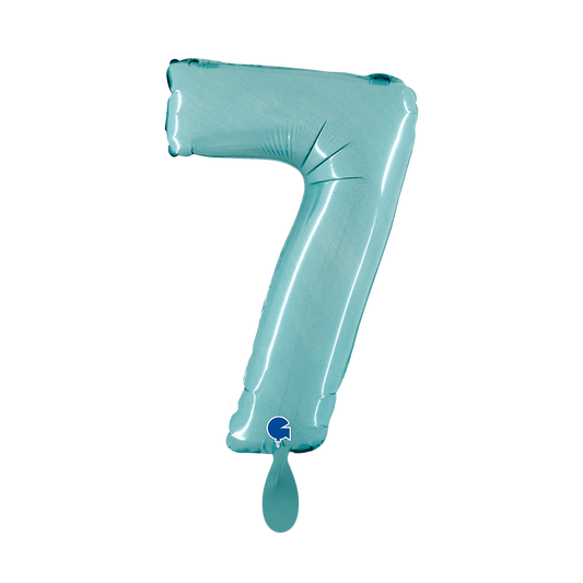 1 Balloon XS - Number 7 - Pastel Blue