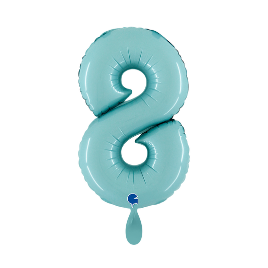 1 Balloon XS - Number 8 - Pastel Blue