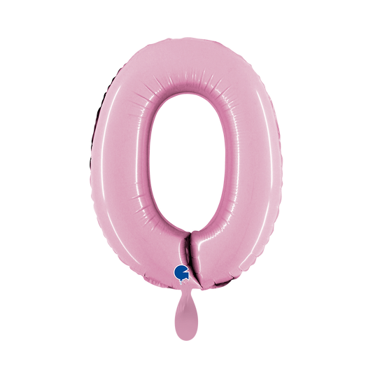 1 Balloon XS - Number 0 - Pastel Pink