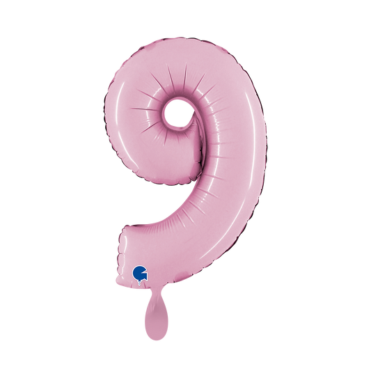 1 Balloon XS - Number 9 - Pastel Pink