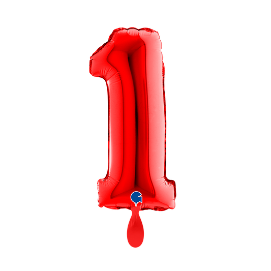 1 Balloon XS - Number 1 - Red