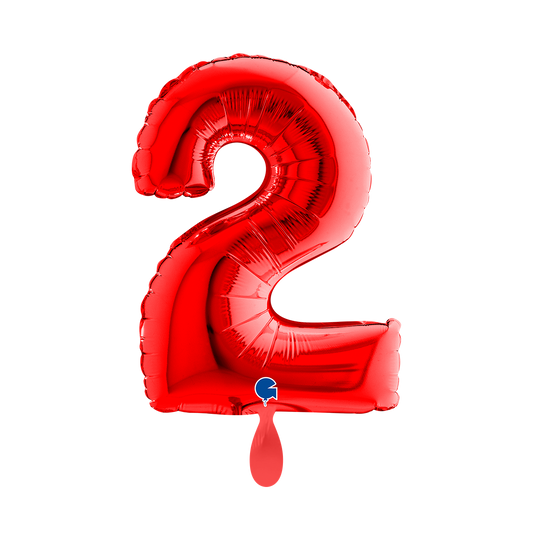 1 Balloon XS - Number 2 - Red