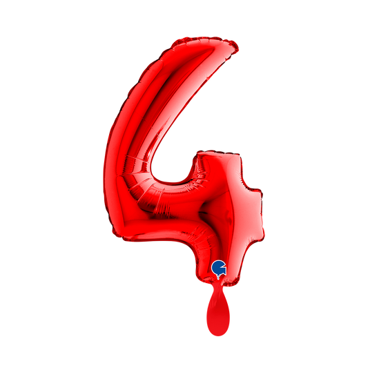 1 Balloon XS - Number 4 - Red