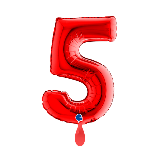 1 Balloon XS - Number 5 - Red