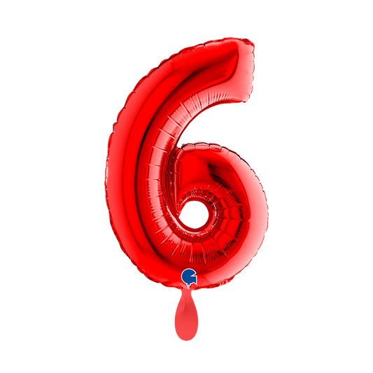 1 Balloon XS - Number 6 - Red