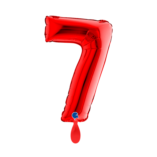 1 Balloon XS - Number 7 - Red