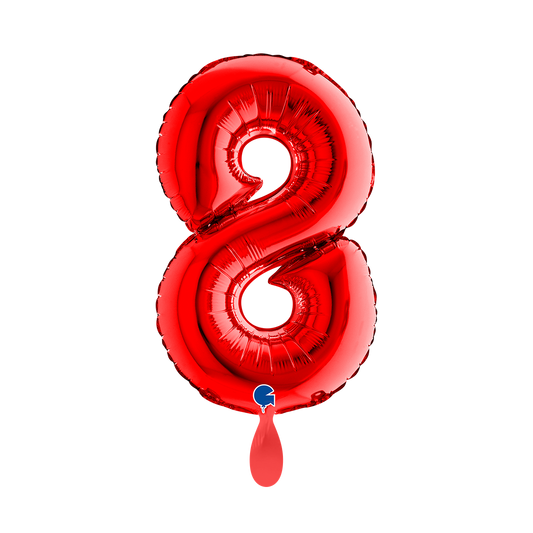 1 Balloon XS - Number 8 - Red