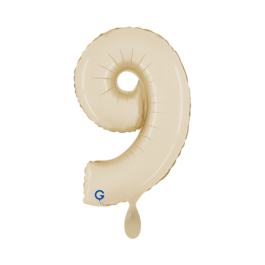 1 Balloon XS - Number 9 - Satin Cream
