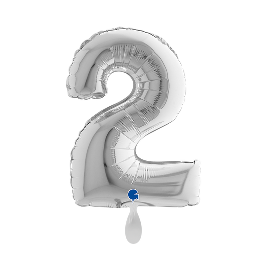 1 Balloon XS - Number 2 - Silver