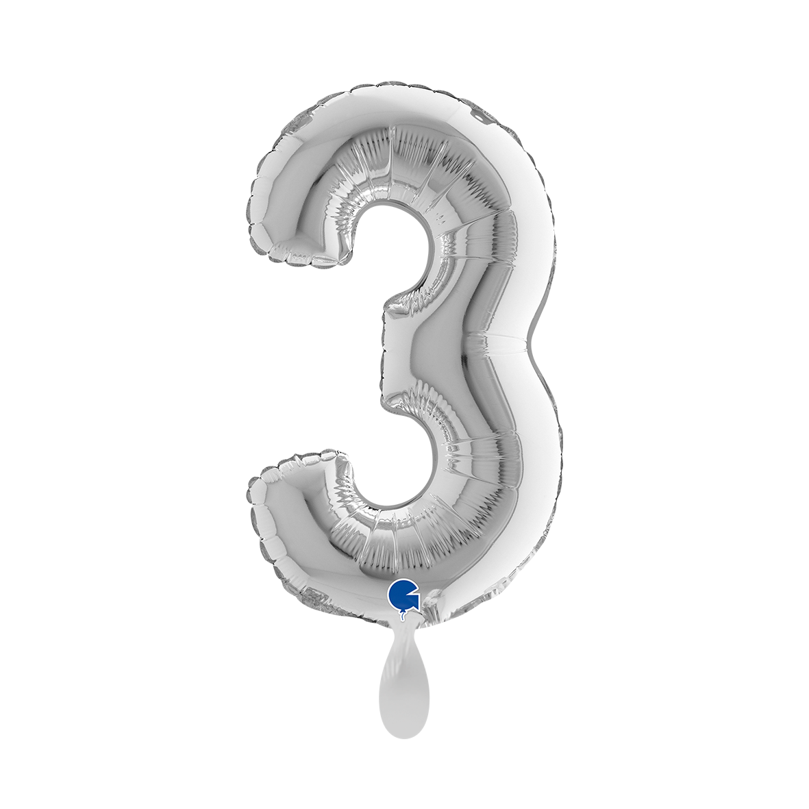 1 Balloon XS - Number 3 - Silver