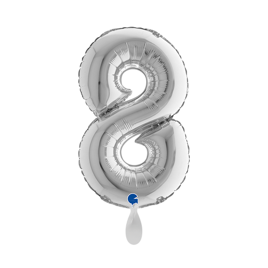 1 Balloon XS - Number 8 - Silver