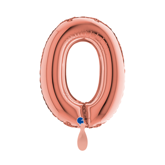1 Balloon XS - Number 0 - Rose Gold