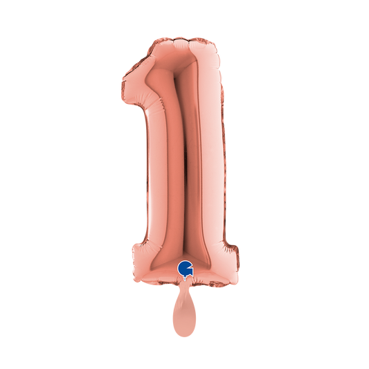1 Balloon XS - Number 1 - Rose Gold