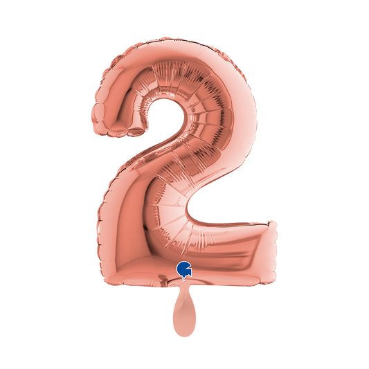 1 Balloon XS - Number 2 - Rose Gold