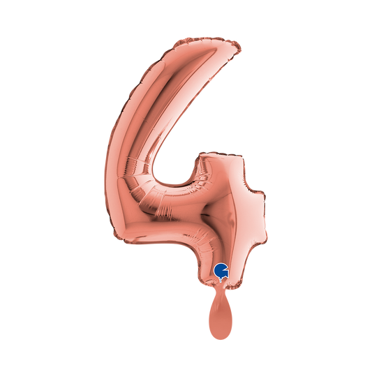 1 Balloon XS - Number 4 - Rose Gold