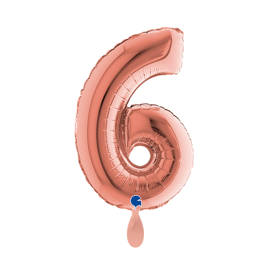 1 Balloon XS - Number 6 - Rose Gold