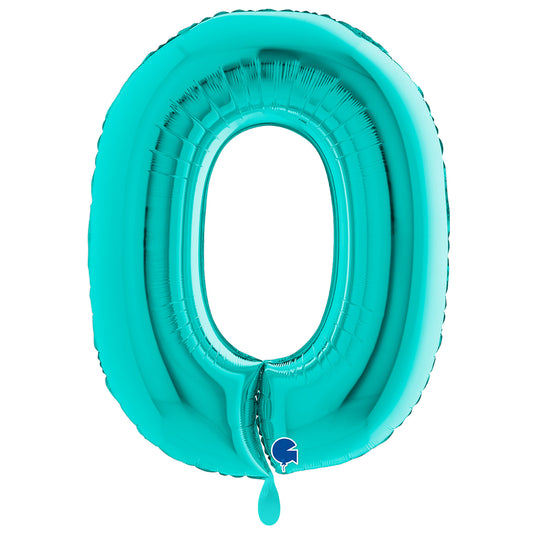 1 Balloon XXL - Number 0 - Tiffany