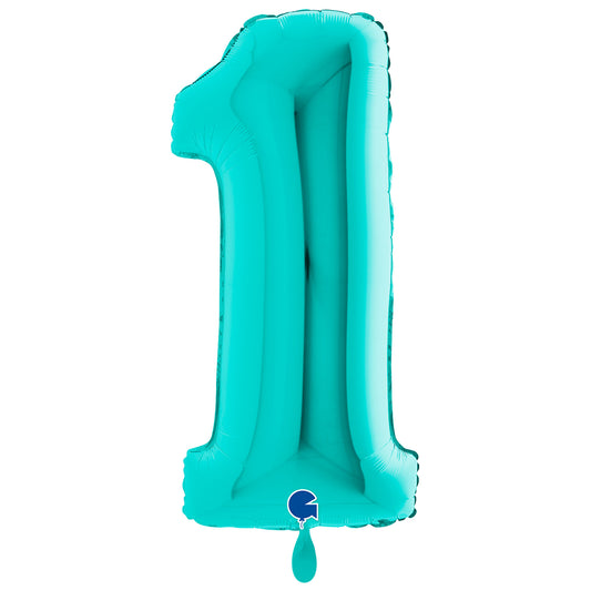 1 Balloon XXL - Number 1 - Tiffany