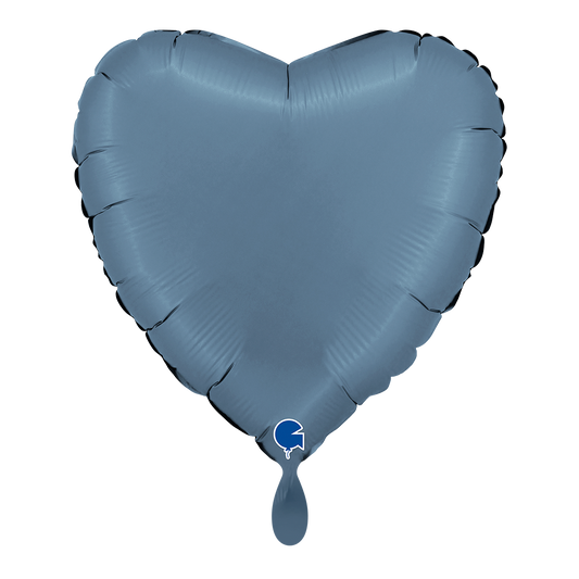 1 Balloon - Heart - Satin Blue Jeans
